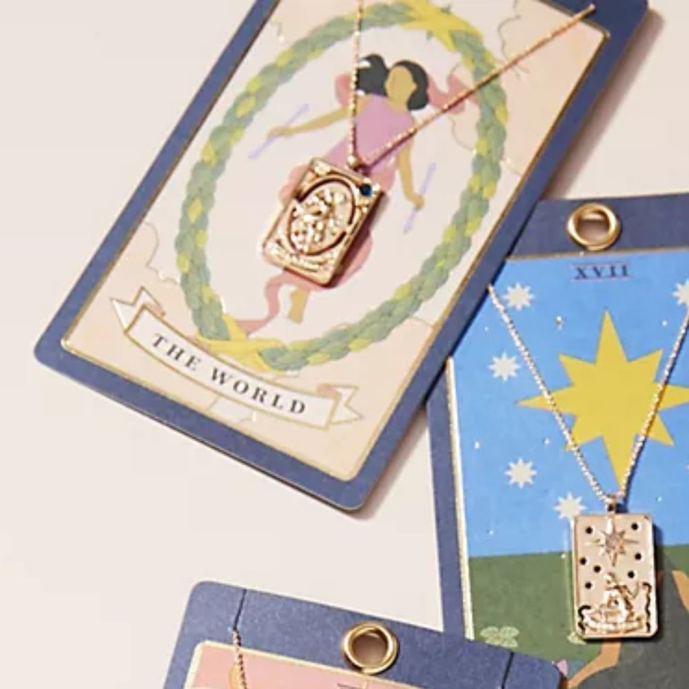 NWT ANTHROPOLOGIE Tarot Card Pendant Necklace - Picture 7 of 7